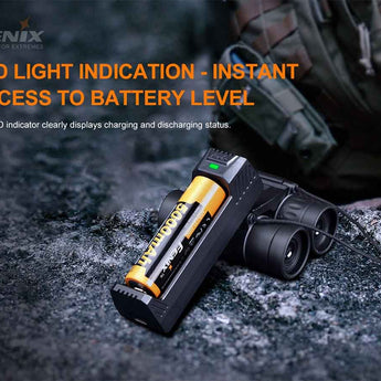 Fenix ARE-X1 V2.0 Single Bay Smart Charger for 18650, 21700 and 26650 Batteries