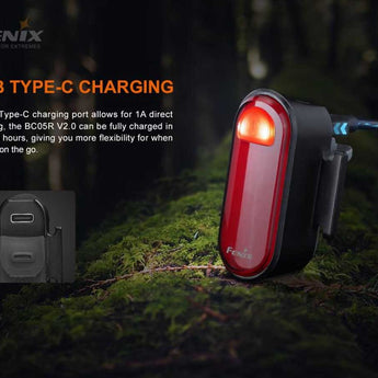 Fenix BC05R V2 Compact Rechargeable LED Bike Tail-Light - 15 Lumens - Uses Built-in Li-ion Battery Pack