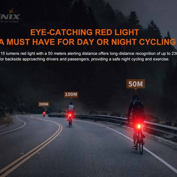 Fenix BC05R V2 Compact Rechargeable LED Bike Tail-Light - 15 Lumens - Uses Built-in Li-ion Battery Pack