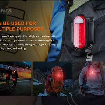 Fenix BC05R V2 Compact Rechargeable LED Bike Tail-Light - 15 Lumens - Uses Built-in Li-ion Battery Pack