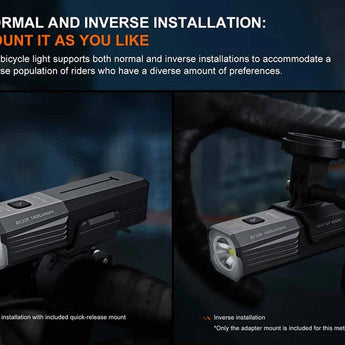 Fenix BC22R USB-C Rechargeable LED Bike Light - 1400 Lumens - Luminus SST40 - Includes 1 x 18650