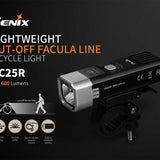 Fenix BC25R Rechargeable Bike Light - CREE XP-G3 LED - 600 Lumens - Includes Built-In 2600mAh Li-ion Battery Pack