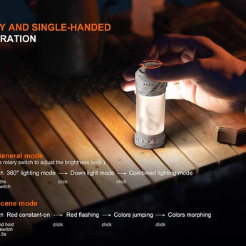 Fenix CL22R USB-C Rechargeable LED Lantern - 500 Lumens - Uses Built-in 2600mAh Li-ion Battery Pack - Iceberg White, Polar Night Black, or Wild Green