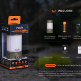 Fenix CL26R Pro USB-C Rechargeable LED Lantern - 650 Lumens - Includes 1 x 21700 - Olive Drab, Grey Camo, or White Marble