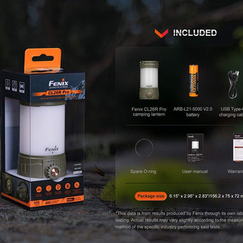 Fenix CL26R Pro USB-C Rechargeable LED Lantern - 650 Lumens - Includes 1 x 21700 - Olive Drab, Grey Camo, or White Marble