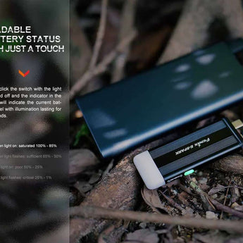Fenix E-SPARK USB-C Rechargeable LED Flashlight and Power Bank - 100 Lumens - Uses Built-in 800mAh Li-ion Battery Pack