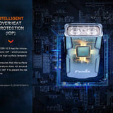 Fenix E03R-V2 USB-C Rechargeable LED Keychain Flashlight - 500 Lumens - Uses Built-in 400mAh Li-ion Battery Pack - Grey or Blue