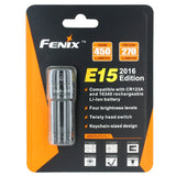 Fenix E15 (2016) Compact Everyday Carry Flashlight - CREE XP-G2 R5 LED - 450 Lumens - Uses 1 x 16340 or 1 x CR123A