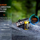 Fenix E18R-V2 USB-C Rechargeable EDC LED Flashlight - Luminus SST40 - 1200 Lumens - Includes 1 x 16340