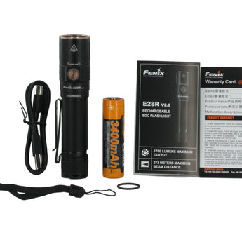 Fenix E28R V2.0 USB-C Rechargeable LED Flashlight - 1700 Lumens - Includes 1 x 18650