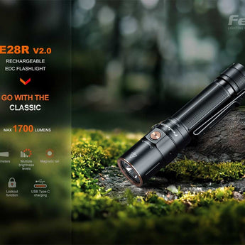 Fenix E28R V2.0 USB-C Rechargeable LED Flashlight - 1700 Lumens - Includes 1 x 18650