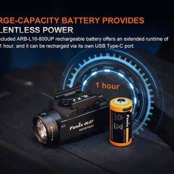Fenix GL07 Compact High-Output LED Weapon Light - 700 Lumens - Luminus SFT12R - Includes 1 x 16340 with USB-C Charging Port