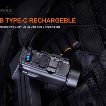 Fenix GL19R USB-C Rechargeable LED Weapon Light - 1200 Lumens - Luminus SFT40 - Includes 1 x 18350