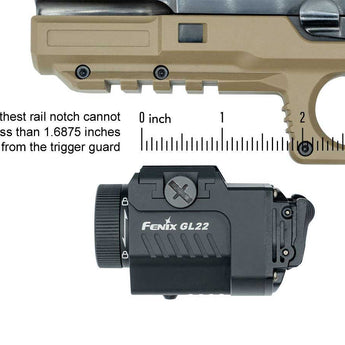 Fenix GL22 Rechargeable LED Weapon Light with Red Laser - Luminus SST20 - 750 Lumens - Includes 1 x 16340