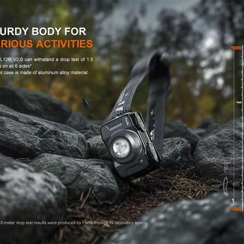 Fenix HL12R V2.0 USB-C Rechargeable LED Headlamp - 500 Lumens - Luminus SST20 - Uses Built-in 950mAh Li-ion Battery Pack - Gun Gray or Purple