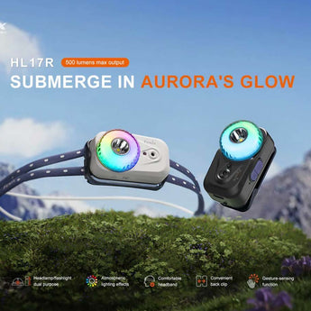 Fenix HL17R USB-C Rechargeable LED Headlamp - 500 Lumens - Luminus SST20 - Uses Built-in 1000mAh Li-ion Battery Pack - Black or White