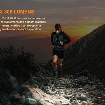 Fenix HL18R-T V2.0 USB-C Rechargeable LED Headlamp - 800 Lumens - Includes 1 x ARB-LP1900 Battery Pack - Polar Night Black or Iceberg White