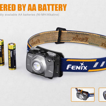 Fenix HL30 2018 Edition Outdoor Hiking Headlamp - CREE XP-G3 and Nichia Red LED - 300 Lumens - Includes 2 x AA - Grey