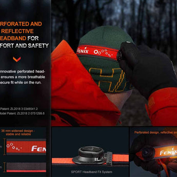 Fenix HL32R-T USB-C Rechargeable Trail Running Headlamp - 800 Lumens - Luminus SST20 - Includes 1 x ARB-LP1900 Li-Poly Battery Pack - Black, Blue, and Rose Red