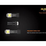 Fenix HL50 Lightweight All-Weather Headlamp - Detachable Lamp - CREE XM-L2 T6 LED - Neutral White - 365 Lumens - Uses 1 x CR123A or 1 x AA
