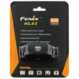 Fenix HL55 Lightweight Headlamp - CREE XM-L2 U2 LED - Neutral White - 900 Lumens - Uses 2 x CR123As or 1 x 18650