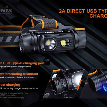 Fenix HM70R USB-C Rechargeable LED Headlamp - 1600 Lumens - Luminus SST40 - Includes 1 x 21700