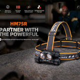 Fenix HM75R USB-C Rechargeable LED Industrial Headlamp - 1600 Lumens - Includes 1 x 21700 and 1 x 18650