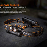 Fenix HM75R USB-C Rechargeable LED Industrial Headlamp - 1600 Lumens - Includes 1 x 21700 and 1 x 18650