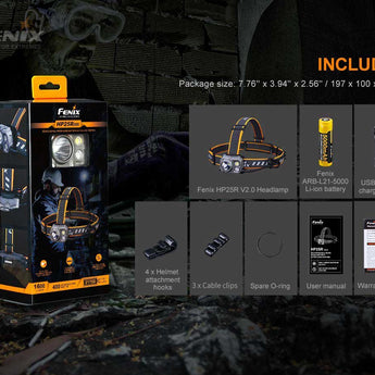 Fenix HP25R V2 USB-C Rechargeable LED Headlamp - 1600 Lumens - Luminus SST40 - Includes 1 x 21700