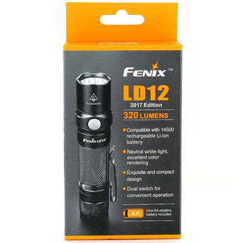 Fenix LD12 (2017) Professional Outdoor Flashlight - CREE XP-G2 R5 LED - Neutral White - 320 Lumens - Uses 1 x 14500 or 1 x AA (Included)