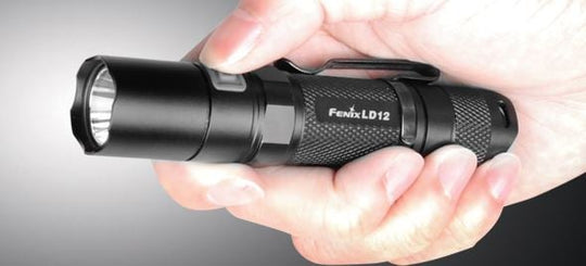 Fenix LD12 LED Flashlight with CREE XP-G2 R5 LED - with Black Finish - Uses 1 x AA - Gift Box