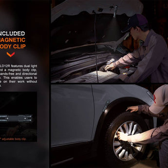 Fenix LD12R USB-C Rechargeable LED Flashlight - 600 Lumens - Includes 1 x 14500