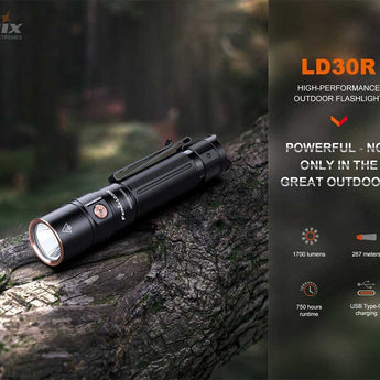 Fenix LD30R USB-C Rechargeable LED Flashlight - 1700 Lumens - Luminus SST40 - Includes 1 x 18650
