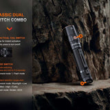 Fenix LD30R USB-C Rechargeable LED Flashlight - 1700 Lumens - Luminus SST40 - Includes 1 x 18650