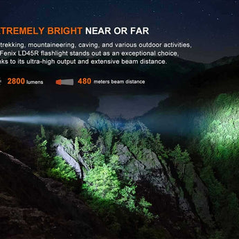 Fenix LD45R USB-C Rechargeable Digital Focusing LED Flashlight - 2800 Lumens - Luminus SFT70 - Includes 1 x 21700