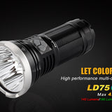 Fenix LD75C Professional Outdoor Flashlight- 7 x CREE XM-L2 U2 White / 4 x XM-L Color LEDs - 4200 Lumens - Uses 4 x 18650s or 8 x CR123As