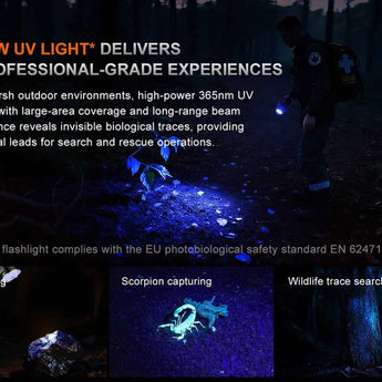 Fenix LR35R Pro USB-C Rechargeable LED Flashlight - 10000 Lumens - 4 x Luminus SFT 25 - Includes 2 x 21700