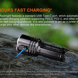 Fenix LR35R Pro USB-C Rechargeable LED Flashlight - 10000 Lumens - 4 x Luminus SFT 25 - Includes 2 x 21700
