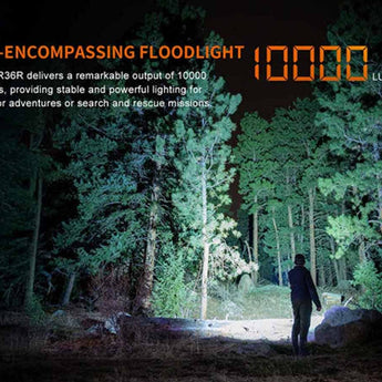 Fenix LR36R USB-C Rechargeable White Laser Searchlight - 10000 Lumens - CT1-Mini and 12 x Luminus SST 25 - Includes 2 x 21700