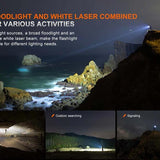 Fenix LR36R USB-C Rechargeable White Laser Searchlight - 10000 Lumens - CT1-Mini and 12 x Luminus SST 25 - Includes 2 x 21700