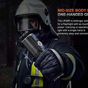 Fenix LR36R USB-C Rechargeable White Laser Searchlight - 10000 Lumens - CT1-Mini and 12 x Luminus SST 25 - Includes 2 x 21700