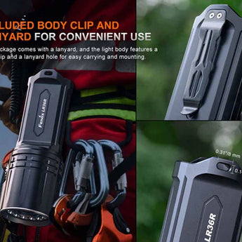 Fenix LR36R USB-C Rechargeable White Laser Searchlight - 10000 Lumens - CT1-Mini and 12 x Luminus SST 25 - Includes 2 x 21700