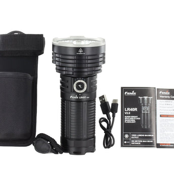 Fenix LR40R-V2 USB-C Rechargeable LED Searchlight - 15000 Lumens - Luminus SFT70 - Uses Built-in 10.8V 5000mAh Li-ion Battery Pack