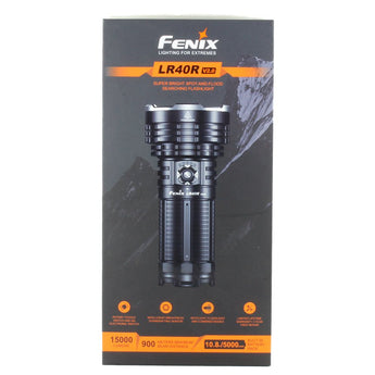 Fenix LR40R-V2 USB-C Rechargeable LED Searchlight - 15000 Lumens - Luminus SFT70 - Uses Built-in 10.8V 5000mAh Li-ion Battery Pack