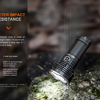 Fenix LR40R-V2 USB-C Rechargeable LED Searchlight - 15000 Lumens - Luminus SFT70 - Uses Built-in 10.8V 5000mAh Li-ion Battery Pack