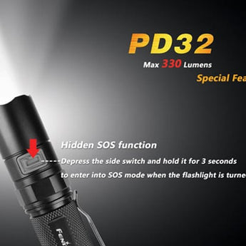 Fenix PD32 LED Flashlight with 330 Lumen CREE S2 LED - Uses 2 x CR123A or 1 x 18650 Battery