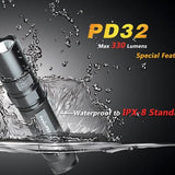 Fenix PD32 LED Flashlight with 330 Lumen CREE S2 LED - Uses 2 x CR123A or 1 x 18650 Battery