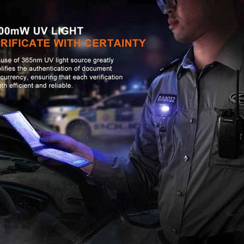 Fenix SW05R USB-C Rechargeable LED Clip Light - 150 Lumens - White and Red or 365nm UV LED - Uses Built-in 700mAh Li-ion Battery Pack - Black or Spruce Green