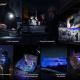 Fenix SW05R USB-C Rechargeable LED Clip Light - 150 Lumens - White and Red or 365nm UV LED - Uses Built-in 700mAh Li-ion Battery Pack - Black or Spruce Green