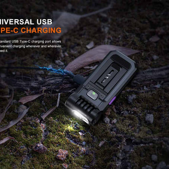 Fenix SW05R USB-C Rechargeable LED Clip Light - 150 Lumens - White and Red or 365nm UV LED - Uses Built-in 700mAh Li-ion Battery Pack - Black or Spruce Green